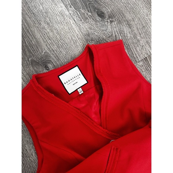 Bagatelle Red Vest Sleeveless Women Button Up Lined Orange Small Office Work - Picture 5 of 9